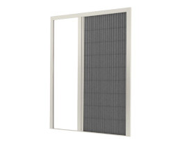 Door fly screen RAL 9016 with black mesh