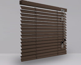 Dark brown aluminum blinds