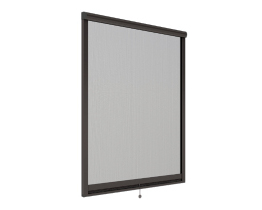 Rolled fly screen for window brown RAL 8017 non-invasive
