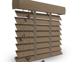 Wooden blind with tapes mocca