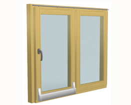 Wooden window tilt and slide PSK double-pane